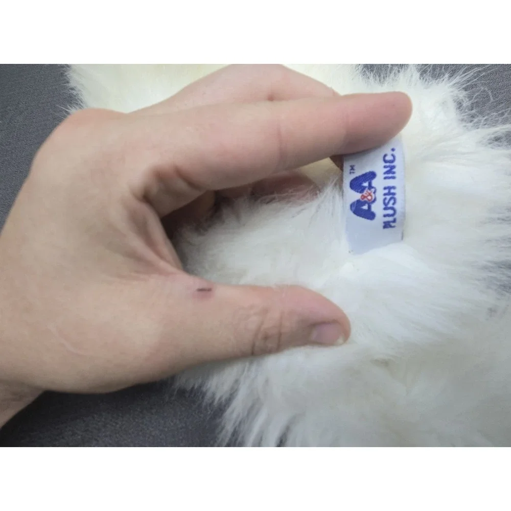 A&A Plush White Persian Cat Kitten Stuffed Animal Long Hair Blue Eyes